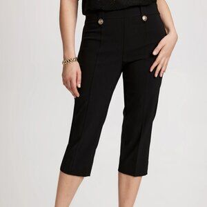 Laura Navy Straight Leg Pull-On Capris